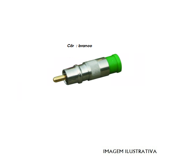 O60CW FICHA RCA MACHO - BRANCO - COMPRESSAO