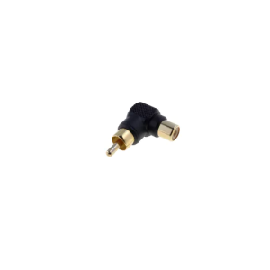 O60MFC-P Adaptador RCA Macho/Femea curva 90º Preta