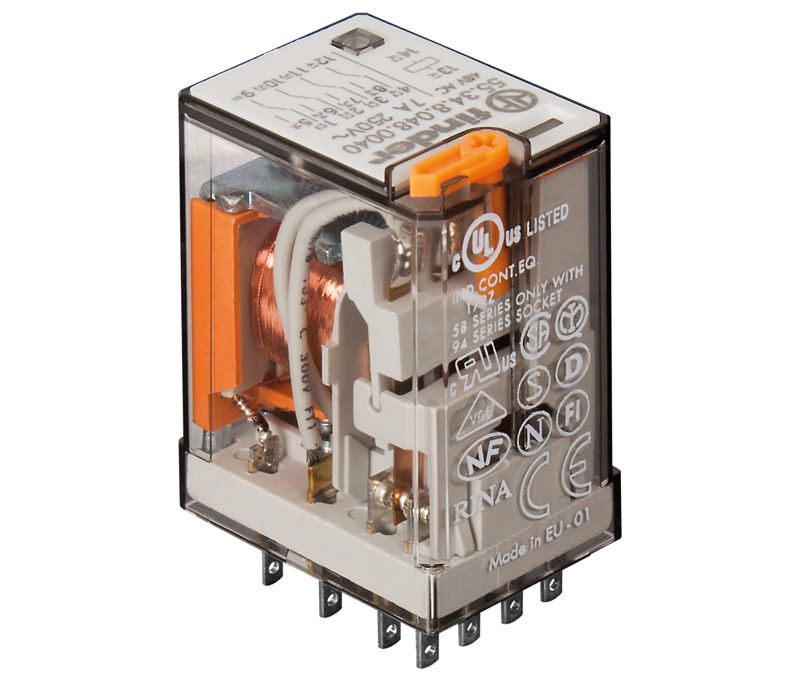 RL427 Relé AC230V/4C/7A - Industrial c/ Indicador Mecânico