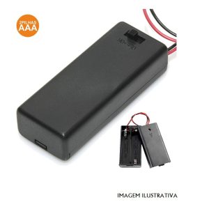 SUPBAT2AAA/2 Suporte P/ 2 Pilhas AAA C/ Tampa E Interruptor