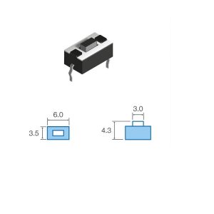 SW074 INTERR.TIPO TECLA MINI 2 PINOS=JTP-1243