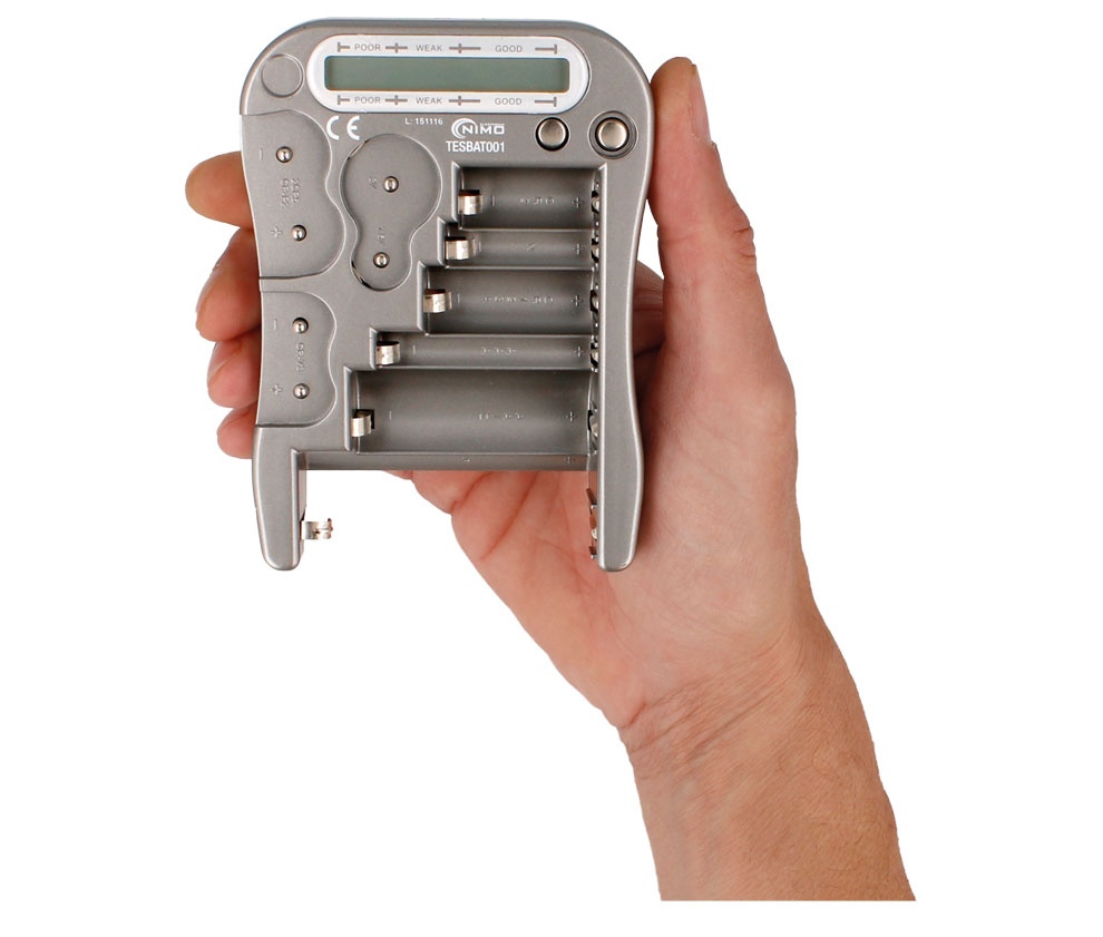 TESBAT001 TESTADOR DE PILHAS UNIVERSAL COM DISPLAY