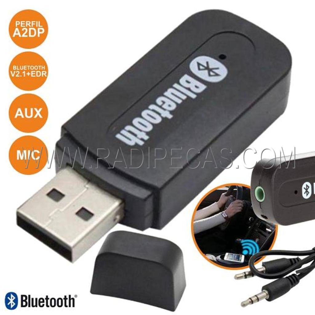 USBCARBT01 Receptor audio bluetooth - com cabo - ficha 3.5mm