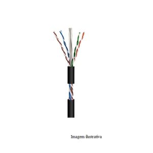 UTP9048 CABO UTP RIGIDO CAT6 PRETO P/ EXTERIOR