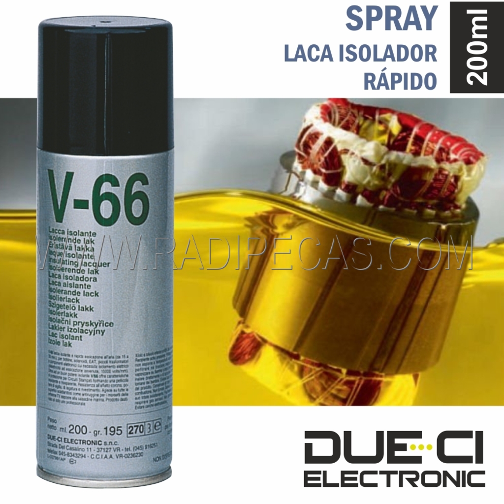 V66 Spray 200ml verniz isolante due-ci
