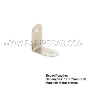 VDAC27 Canto para Coluna, Metal Branco, 19 x 32mm