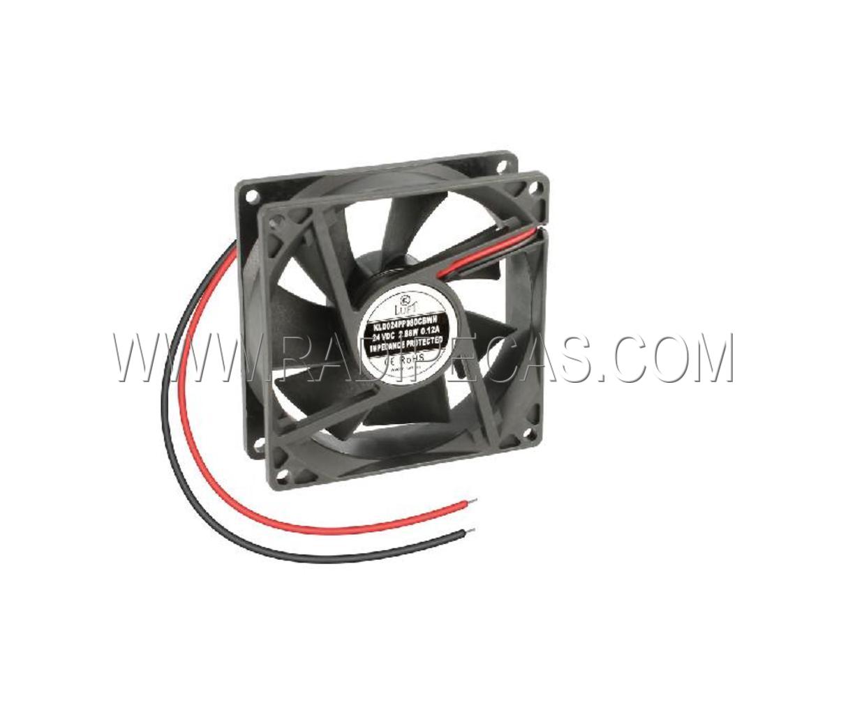 VEN033 Ventilador 24Vdc 80x80x25mm rolamentos