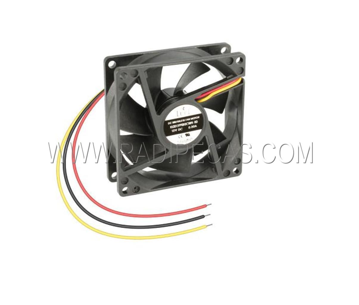 VEN8025 VENTAX 12V (3fios) 80x80x25=ven031