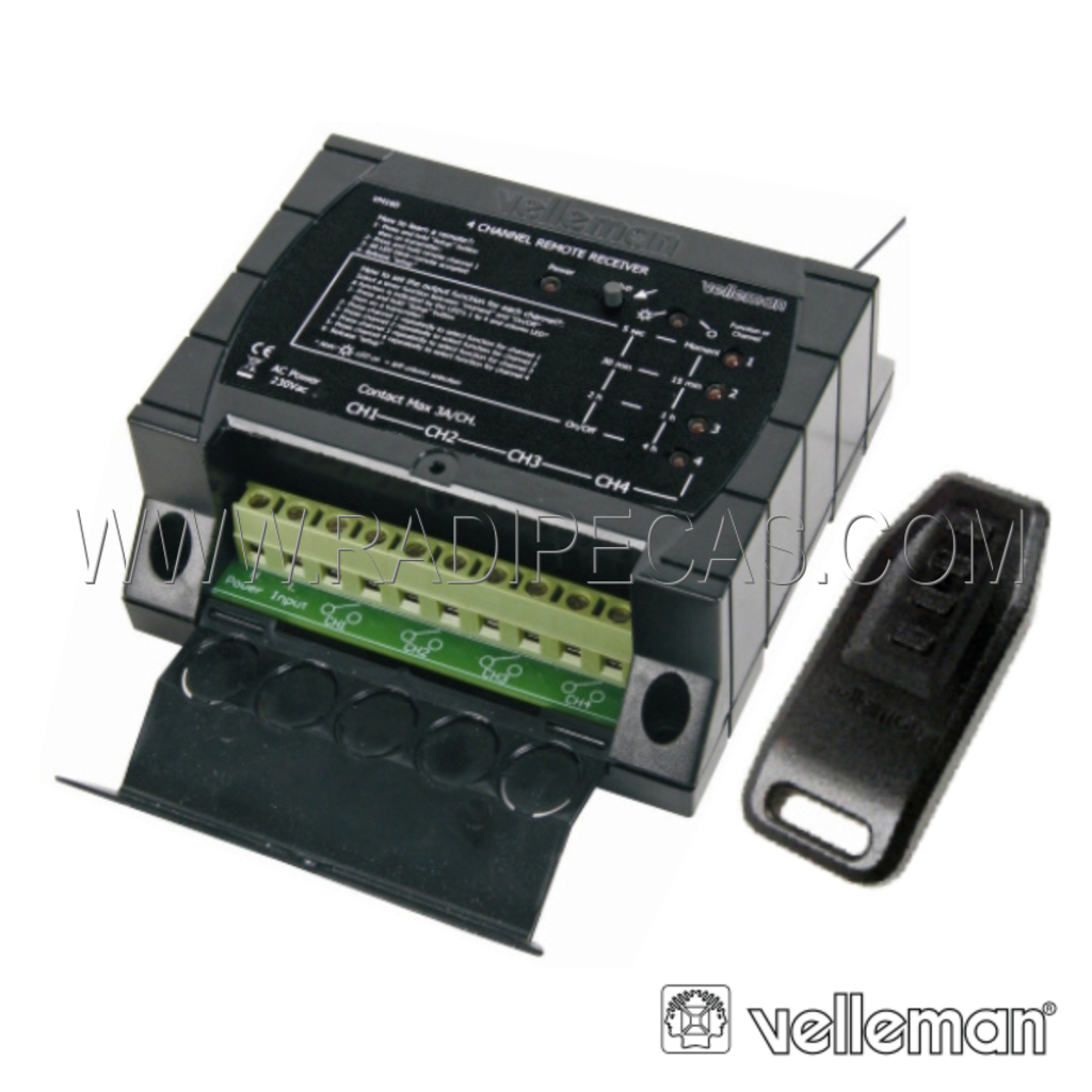VM160 KIT VELLEMAN COMPOSTO POR RECEP+ EMISS.4 CANAIS