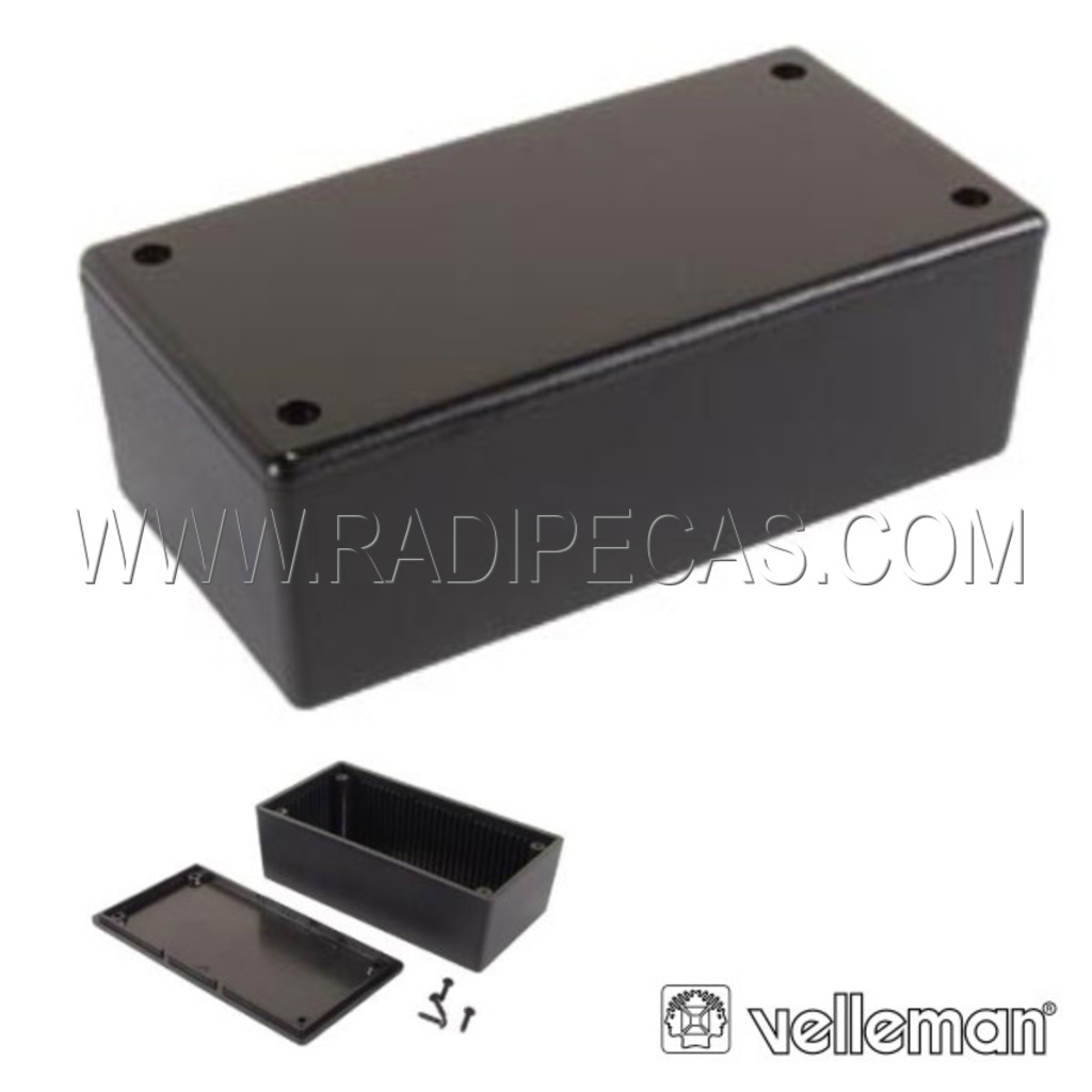 WCAH2852 CAIXA MONTAG.ABS PRETA 200X110X65 VELLEMAN