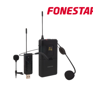 WI-MIC Microfone portatil de cabeça e lapela UHF - receptor usb- Fonestar