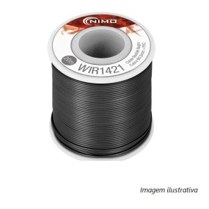 WIR1421 Rolo 20m fio flexivel 0.8mm cobre estanhado - preto -