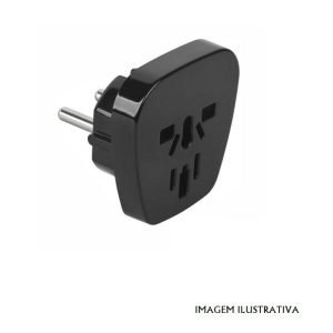 WTA/P FICHA ADAPTAD.220V Schuko macho/femea universal - preta -