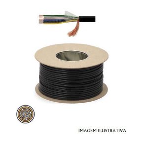 WTR182 Rolo CABO ELETRONICA 8 CONDUTORES + MALHA 8X0.22 °6.00 PRETO