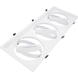 Aro Quadrado para Ar111 Triplo Branco Orientavel