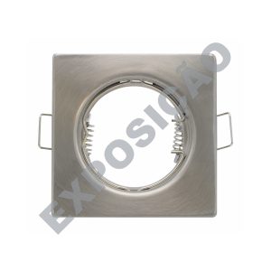 Aro Quadrado para Lampadas Gu10/Mr16 Fixo Inox