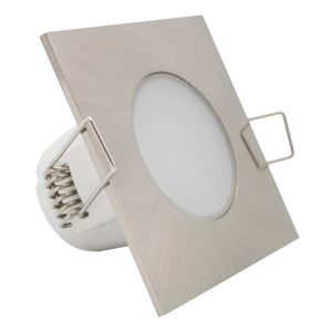 Led Spot Quadrado Niquel Ip54 5w 3000k 350lm