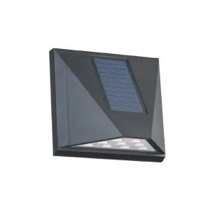 Led Aplique Solar Parede Preto 60lm 4000k