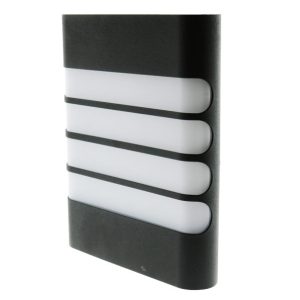 Led Aplique Parede Cinza Ip54 12w 3000k 600lm