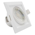 Spot LED Quadrado Branco Amovivel 8w 3000k 600lm