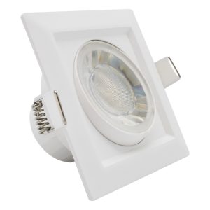 Spot LED Quadrado Branco Amovivel 8w 3000k 600lm