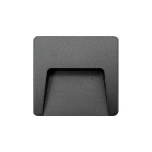 Aplique LED Muro Saliente Preto Quadrado 3w 