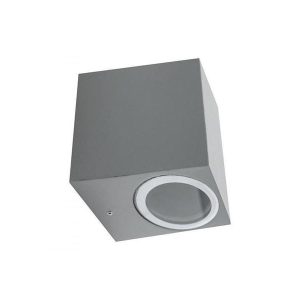 Aplique 1 X Gu10 Quadrado Cinza