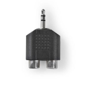 Adaptador de Áudio Estéreo  3,5 Mm Macho - 2x Fê.