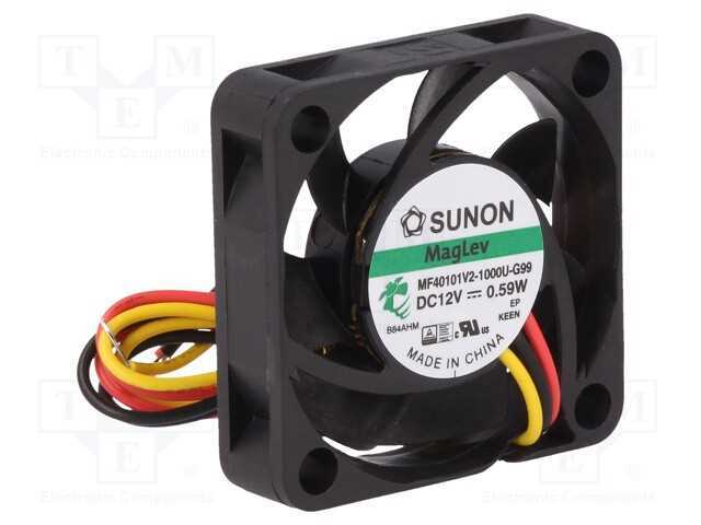 Ventilador: Dc, Transversal, 12vdc, 40x40x10mm, 1.