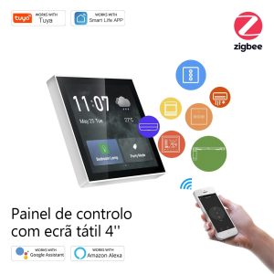 Painel de Controlo Tuya com Ecrã Tátil 4''