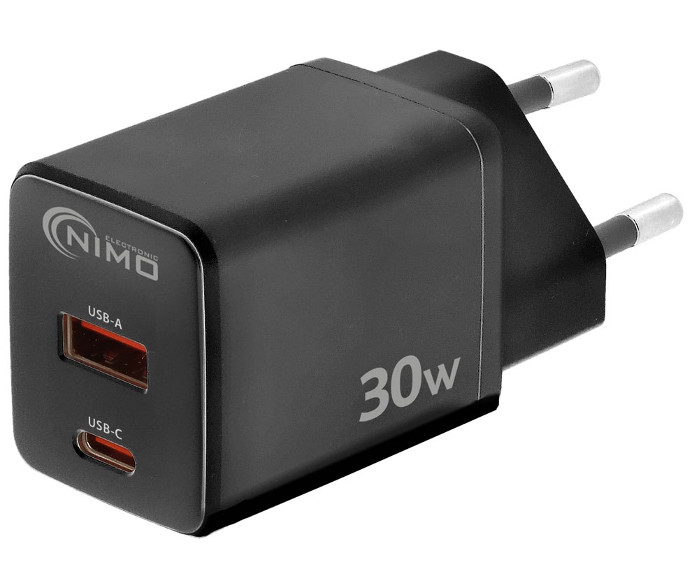 CAR425 Carregador rápido duplo USB-A + USB-C PD 30W