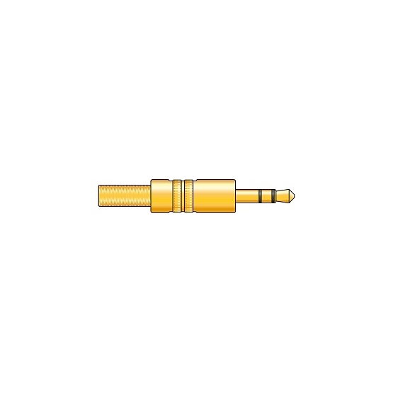 Ficha Jack 3.5mm Macho Stereo Dourado
