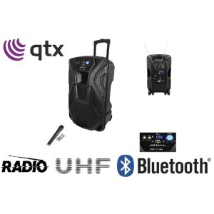 Coluna Pa 10" Uhf Bluetooth + Microfone Mão