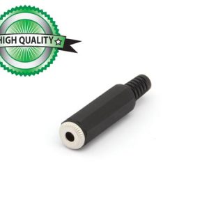 Conector de Jack Fêmea 3,5mm - Black Plastic Mono