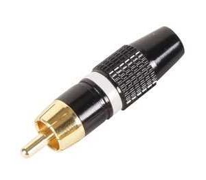 Ficha Rca Macho Branca Ponta Gold  Armação Preta