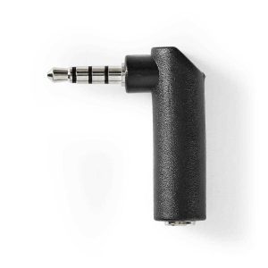 CAGP22980BK Ficha Adaptadora Jack 3.5mm macho / Jack 3.5mm Fêmea 90º - stereo