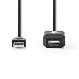 Cabo Usb 2.0 a Macho Para a Femea Preto 10m