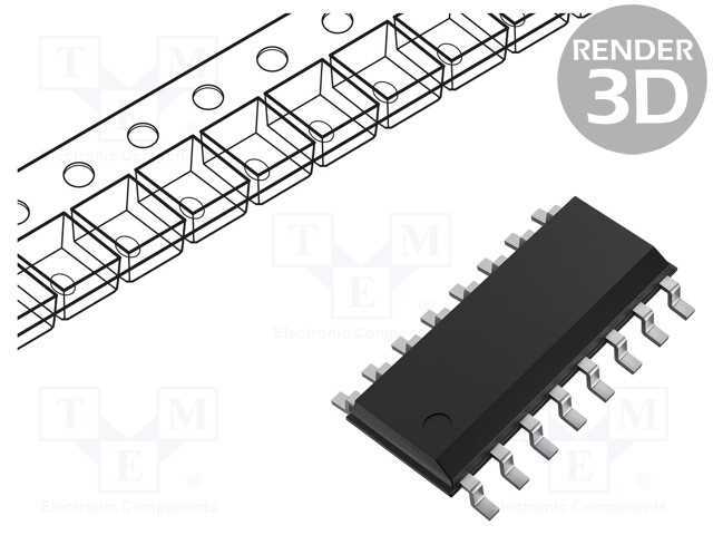 Ic: Digital, Fecho Rs, Ch: 4, Cmos, Smd, So16, Cd.