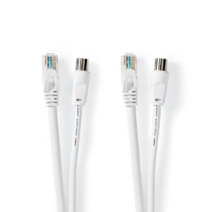 Cabo Coaxial Rf / Rj45 Cat6 Macho  Macho (3 Mts)