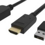 NBA318PRO2 Cabo conversor HDMI macho p/ DISPLAYPORT macho c/ alimentação USB 1.8M Preto