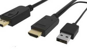 NBA318PRO2 Cabo conversor HDMI macho p/ DISPLAYPORT macho c/ alimentação USB 1.8M Preto