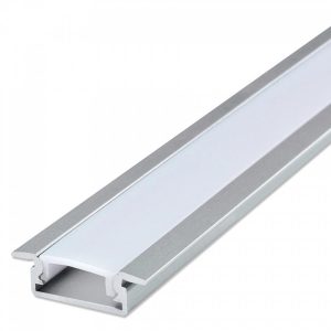A1015 Perfil Alumínio 24Mm X8Mm 2 Metros C/Difusor Opaco