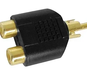 Rca Fêmea Dual para Rca Macho - Dourado