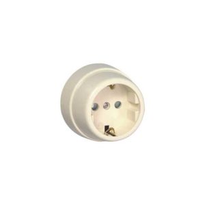 Tomada Schuko Com Obturador Marfim