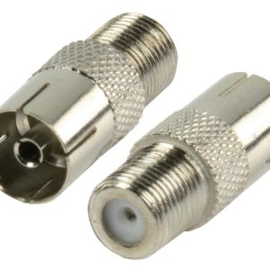 F Adaptador de Antena Fêmea - Fêmea Coaxial Metál.
