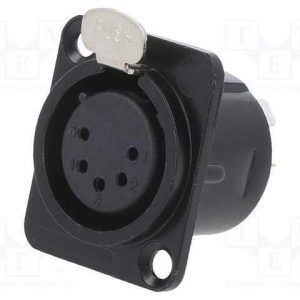 Tomada, Xlr, Fêmea, Pin: 5, com o Botão, Solda, P.