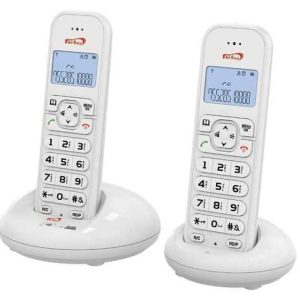 Telefone Sem Fio Duo de Cor Branca Dect2020b