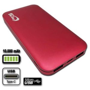Bateria Externa Powerbank 10000 Mah Cor Vermelha