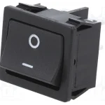 Rocker, Dpst, Pos: 2, On-Off, 6a/250vac, Preto, N.