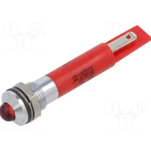 Luz Indicadora: Led, Convexa, Vermelho, 230vac, 8.